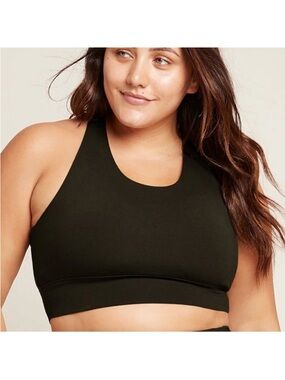 NWT BOODY Motivate Long line Black Racerback Sports Bra size S
